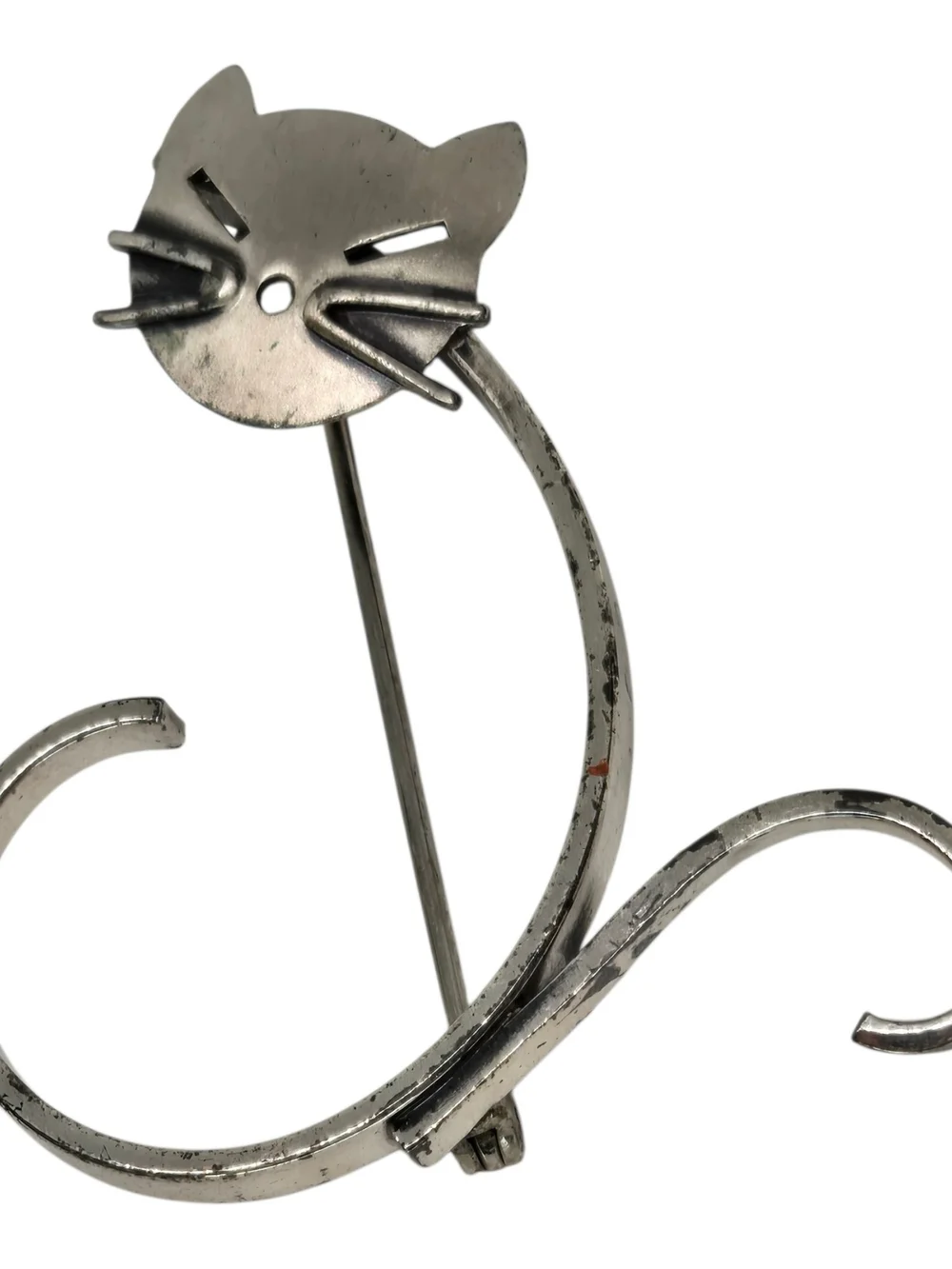 Vintage Sterling Silver Cat Kitten Brooch Pin - Beau 925 Hallmarked